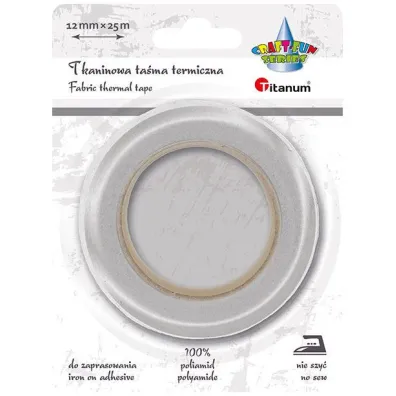 Titanum Ta�ma termiczna tkaninowa bia�a 12mm x 25m