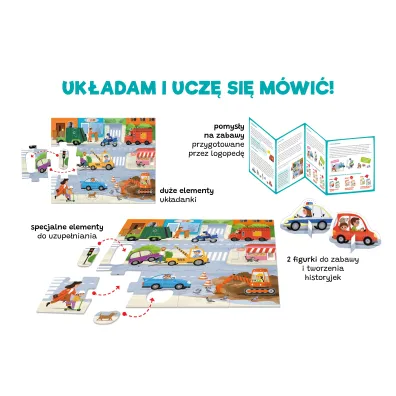 Puzzle Pojazdy + figurki Pierwsze puzzle Kapitan Nauka Edgard