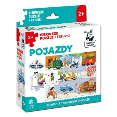 Puzzle Pojazdy + figurki Pierwsze puzzle Kapitan Nauka Edgard