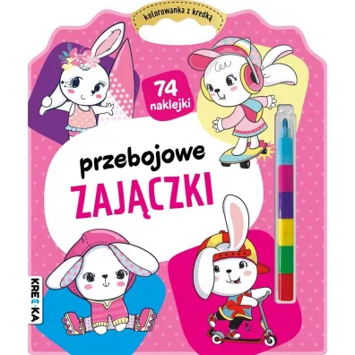 Przebojowe zaj�czki. Kolorowanka z kredk�