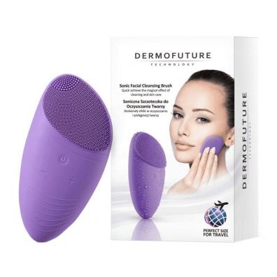 Dermofuture Sonic Facial Cleansing Brush mini szczoteczka soniczna do oczyszczania twarzy fioletowa