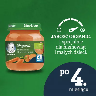 Gerber Organic Obiadek marchewka sodki ziemniak dla niemowlt po 4 miesicu 125 g Bio