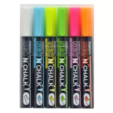 Marvy Markery kredowe Neon`n Chalk 6 szt.