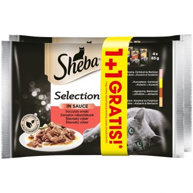 Sheba Selection in Sauce Kolekcja soczystych smaków w sosie. Karma pełnoporcjowa dla kotów 8 x 85 g