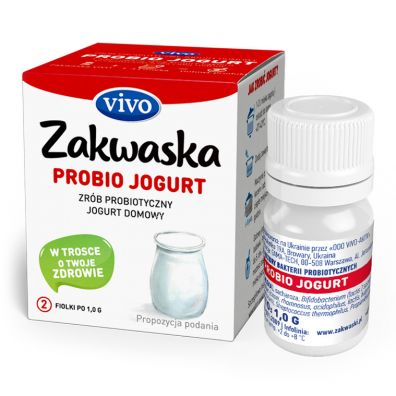 Zakwaska Vivo ywe kultury bakterii do jogurtu probio 2 fiolki