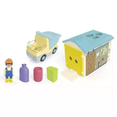 Playmobil Junior Ci�ar�wka z gara�em z funkcj� sortera 71686