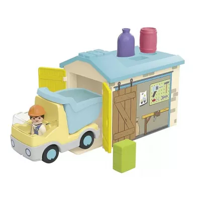 Playmobil Junior Ci�ar�wka z gara�em z funkcj� sortera 71686