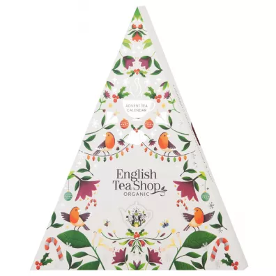 English Tea Shop Kalendarz adwentowy z herbatami Choinka bia�a 13 smak�w, piramidki 25 x 2 g Bio
