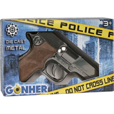 Metalowy pistolet policyjny 8 naboi Gonher