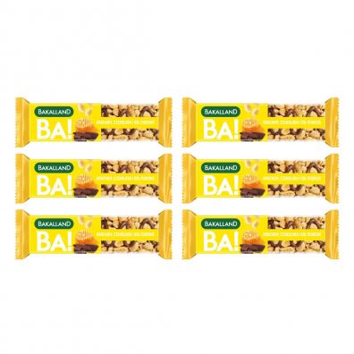 Bakalland Ba! Baton Nuts Arachid z Czekolad Zestaw 6 x 30 g