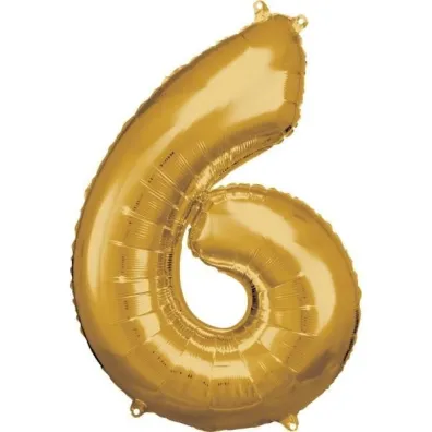 Amscan Balon foliowy cyfra 6 z�ota 60x86cm