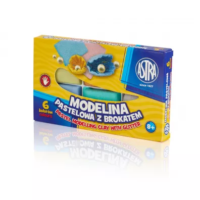 Astra Modelina pastelowa z brokatem 6 szt.