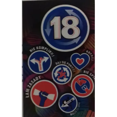 AbCard Kartka okoliczno�ciowa Urodziny 18 US07