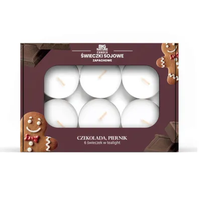 Big Nature �wieczki sojowa zapachowa tealight CZEKOLADA-PIERNIK 6 szt.