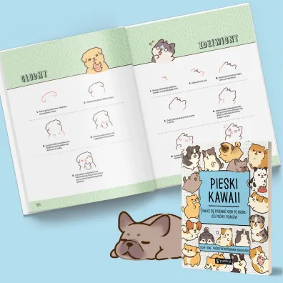 Pieski kawaii. Naucz si� rysowa� krok po kroku. 100 ps�w i psiak�w