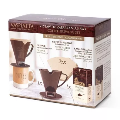 Vaspiatta Zestaw do zaparzania kawy mielonej Classic Roma 250 g