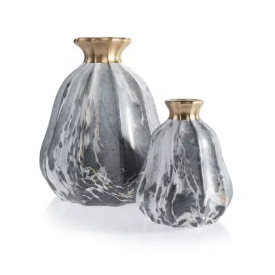 HowHomely Wazon Liam Marbling Gold 21 cm