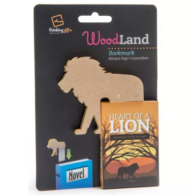 Thinking Gifts Zakadka drewniana do ksiki WoodLand Lion - lew niebieski