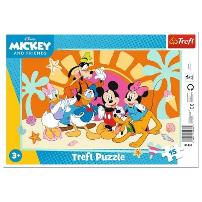 Puzzle ramkowe 15 el. Ciekawski Miki Trefl