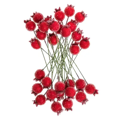 Dalprint Szronione czerwone jagody 1,5cm 31 szt.