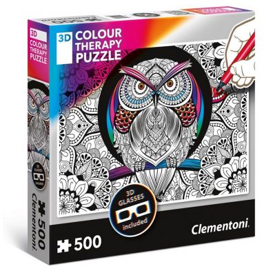 Puzzle 500 el. 3D color therapy sowa 35050 Clementoni