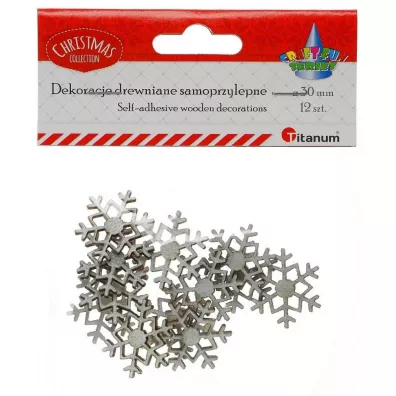 Titanum Drewniane p�atki �niegu samoprzylepne 12 szt.