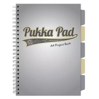 Pukka Pad Project Book A4 Grey Design Szary kratka, 80g 100 kartek
