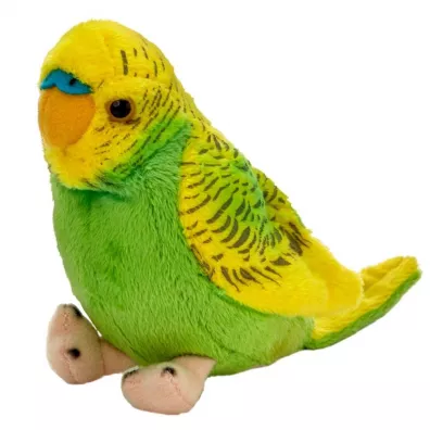 Papuga falista zielono-��ta 13cm Beppe