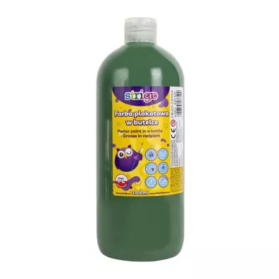 Strigo Farba plakatowa w butelce ciemnozielona 1000 ml