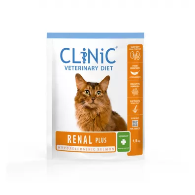 CLiNiC Veterinary Diet Cat Renal Plus Salmon - sucha karma weterynaryjna dla kotw 1.5 kg