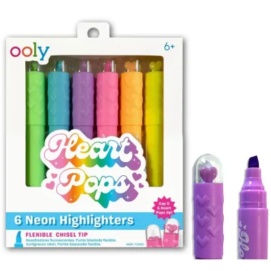 Ooly Neonowe Zakre�lacze Heart Pops 6 kolor�w