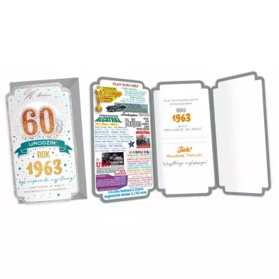 Kukartka Karnet Urodziny 60
