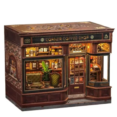 Puzzle Miniaturowy domek Book Nook Zapach kawy Habarri