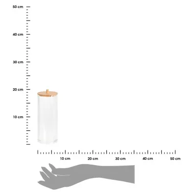 Bathroom Solutions Pojemnik na waciki z bambusow pokryw 19,5 cm