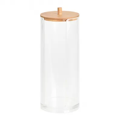 Bathroom Solutions Pojemnik na waciki z bambusow pokryw 19,5 cm