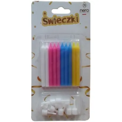 �wieczki na tort kolorowe 10szt. 6cm