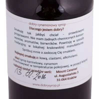Mount Caramel Dobry Syrop Cynamon 500 ml