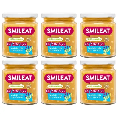 Smileat S�oiczek z ekologicznymi ma�ymi kawa�kami soczewicy i komos� ry�ow� po 10 miesi�cu Zestaw 6 x 230 g Bio