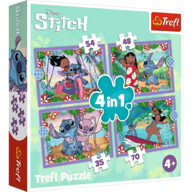 Puzzle 4w1 - Szalony dzie� Lilo & Stitch (35+48+54+70 el.) Trefl