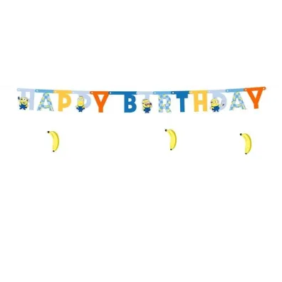 PartyDeco Baner Happy Birthday Minionki 50x153cm