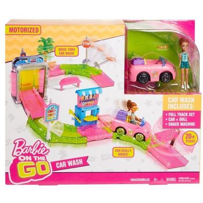 Barbie ON THE GO Myjnia samochodowa + lalka FHV91 p3 MATTEL