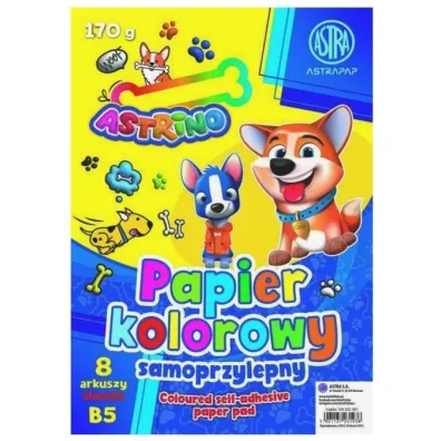 Astra Zeszyt papier�w kolorowych samoprzylepnych B5/8k