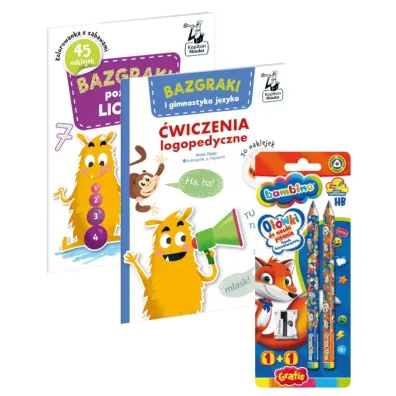 Pakiet dla przedszkolaka. Bazgraki poznaj� liczby, Bazgraki i gimnastyka j�zyka. �wiczenia logopedyczne, O��wki do nauki pisania Bambino