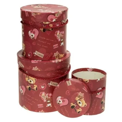 Pude�ko Flower Box 3 szt Mi� czerwony ROZETTE