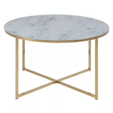 HowHomely Stolik Falchetto Gold Marble 80 cm