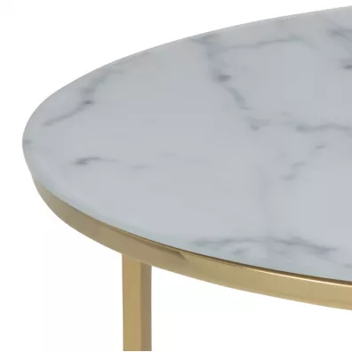 HowHomely Stolik Falchetto Gold Marble 80 cm