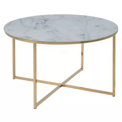 HowHomely Stolik Falchetto Gold Marble 80 cm