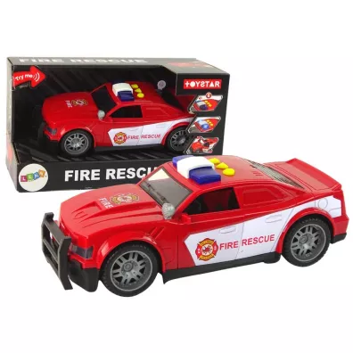 Auto stra poarna 1:14 wiato i dwik czerwone Leantoys