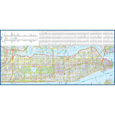 New York city street map 1:75 000 laminat 2025