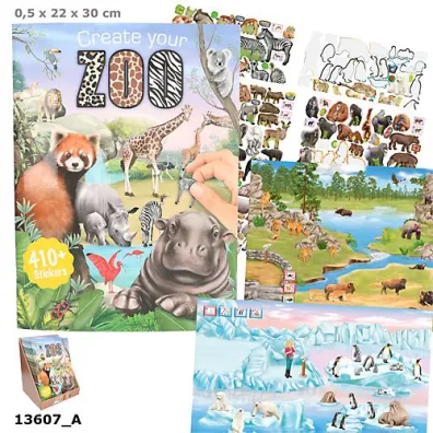 Zestaw kreatywny z naklejkami ZOO 13607A